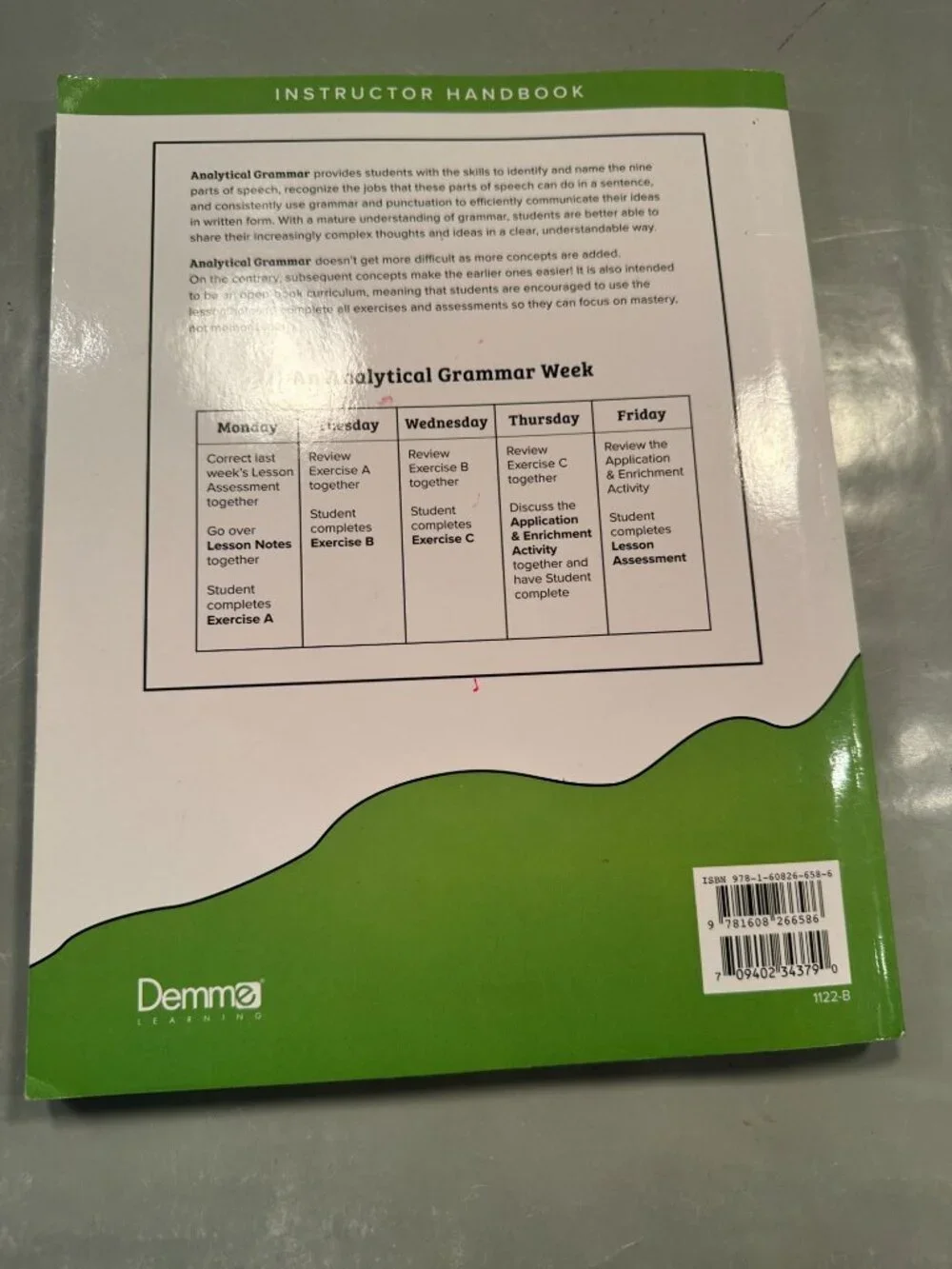 Analytical Grammar Level 3 Instructor Handbook Parts Of Speech Demme Learning
